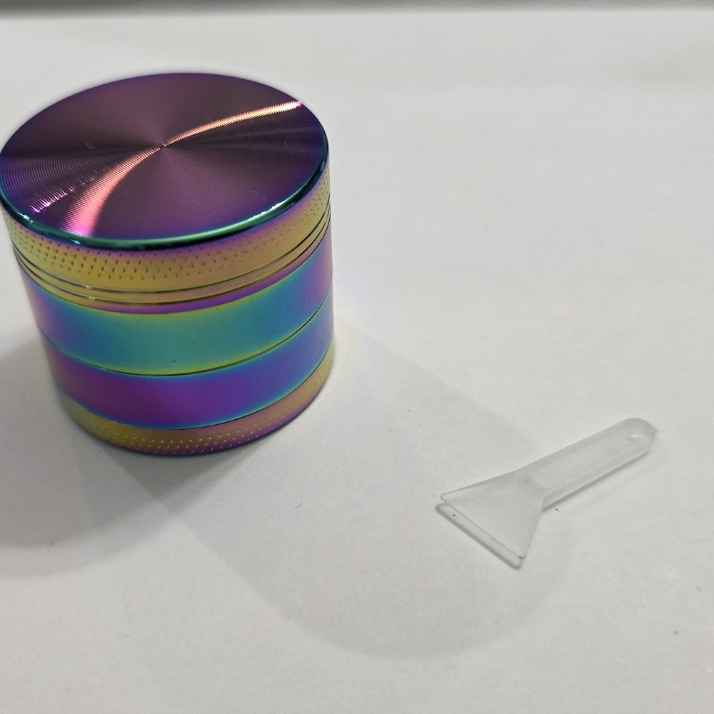 Iridescent Herb Grinder with Scraper